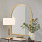 36" Gold Metal Arch Tilting Framed Accent Mirror