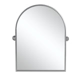 36" Silver Metal Arch Tilting Framed Accent Mirror