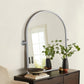 36" Silver Metal Arch Tilting Framed Accent Mirror