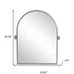 36" Silver Metal Arch Tilting Framed Accent Mirror