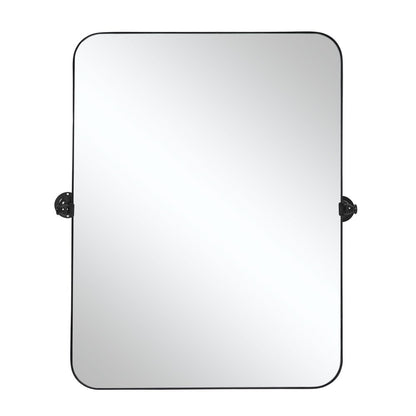 36" Black Metal Tilting Framed Accent Mirror