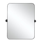 36" Black Metal Tilting Framed Accent Mirror