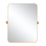 36" Gold Metal Tilting Framed Accent Mirror