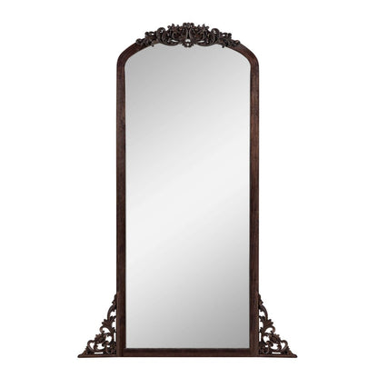 64" Brown Solid Wood Framed Full Length Mirror