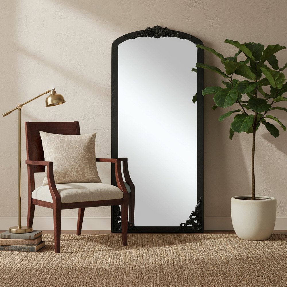69" Black Solid Wood Framed Full Length Mirror