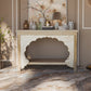 56" Natural Solid Wood Distressed Console Table With Shelf