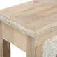 56" Natural Solid Wood Distressed Console Table With Shelf