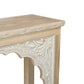 56" Natural Solid Wood Distressed Console Table With Shelf