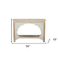 56" Natural Solid Wood Distressed Console Table With Shelf