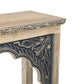 56" Natural and Black Solid Wood Distressed Console Table With Shelf