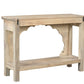 56" Natural and Black Solid Wood Distressed Console Table With Shelf