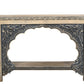56" Natural and Black Solid Wood Distressed Console Table With Shelf