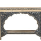 56" Natural and Black Solid Wood Distressed Console Table With Shelf