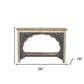 56" Natural and Black Solid Wood Distressed Console Table With Shelf