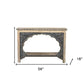 56" Natural and Black Solid Wood Distressed Console Table With Shelf