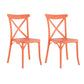 Set of Two Salmon Heavy Duty Plastic Outdoor Stacking Dining Chairs