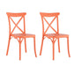 Set of Two Salmon Heavy Duty Plastic Outdoor Stacking Dining Chairs