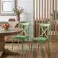 Set of Two Green Heavy Duty Plastic Outdoor Stacking Dining Chairs