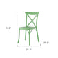 Set of Two Green Heavy Duty Plastic Outdoor Stacking Dining Chairs
