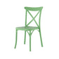 Set of Two Green Heavy Duty Plastic Outdoor Stacking Dining Chairs