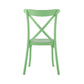 Set of Two Green Heavy Duty Plastic Outdoor Stacking Dining Chairs