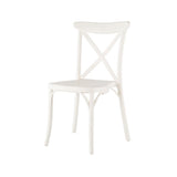 Set of Two White Heavy Duty Plastic Outdoor Stacking Dining Chairs