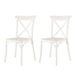 Set of Two White Heavy Duty Plastic Outdoor Stacking Dining Chairs