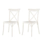 Set of Two White Heavy Duty Plastic Outdoor Stacking Dining Chairs