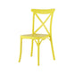 Set of Two Yellow Heavy Duty Plastic Outdoor Dining Chairs