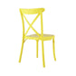 Set of Two Yellow Heavy Duty Plastic Outdoor Dining Chairs