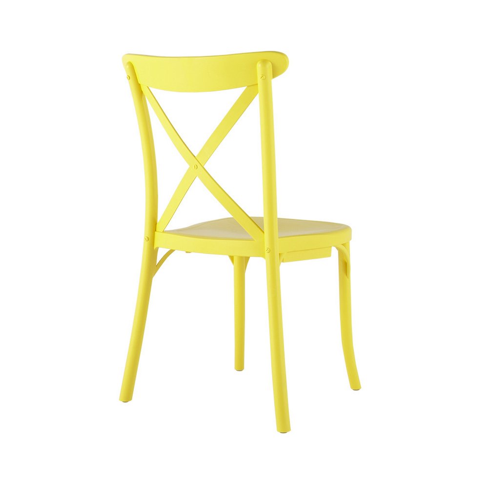 Set of Two Yellow Heavy Duty Plastic Outdoor Dining Chairs
