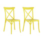 Set of Two Yellow Heavy Duty Plastic Outdoor Dining Chairs