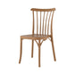 Set of Two Tan and Natural Heavy Duty Plastic Slat Back Dining Side Chairs