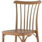 Set of Two Tan and Natural Heavy Duty Plastic Slat Back Dining Side Chairs