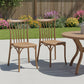 Set of Two Tan and Natural Heavy Duty Plastic Slat Back Dining Side Chairs