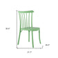 Set of Two Green Heavy Duty Plastic Outdoor Stacking Dining Chairs