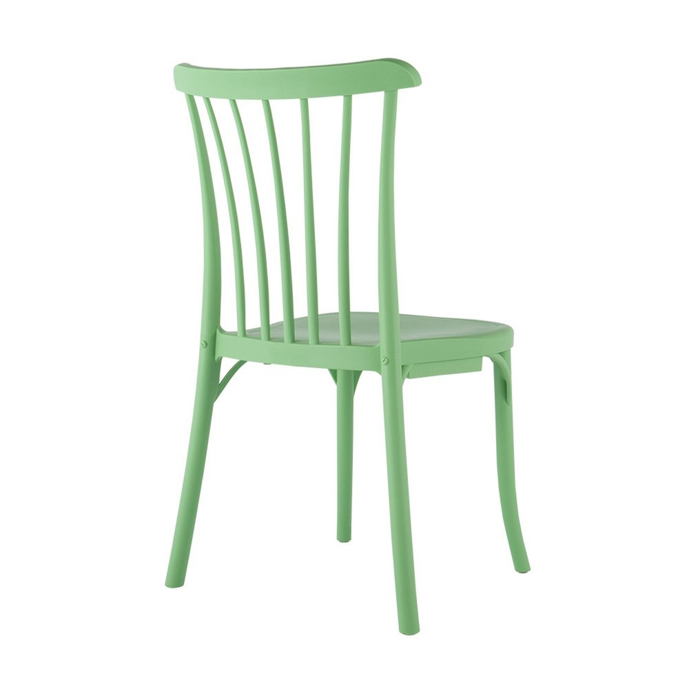 Set of Two Green Heavy Duty Plastic Outdoor Stacking Dining Chairs