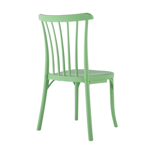 Set of Two Green Heavy Duty Plastic Outdoor Stacking Dining Chairs