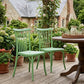 Set of Two Green Heavy Duty Plastic Outdoor Stacking Dining Chairs