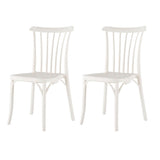 Set of Two White Heavy Duty Plastic Outdoor Stacking Dining Chairs