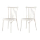 Set of Two White Heavy Duty Plastic Outdoor Stacking Dining Chairs