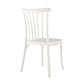 Set of Two White Heavy Duty Plastic Outdoor Stacking Dining Chairs