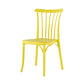 Set of Two Yellow Heavy Duty Plastic Outdoor Stacking Dining Chairs