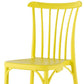 Set of Two Yellow Heavy Duty Plastic Outdoor Stacking Dining Chairs