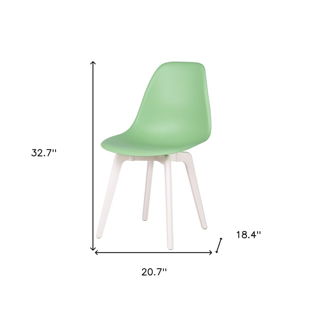 Set of Four Mint Green and White Heavy Duty Plastic Dining Side Chairs