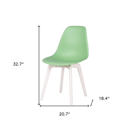 Set of Four Mint Green and White Heavy Duty Plastic Dining Side Chairs