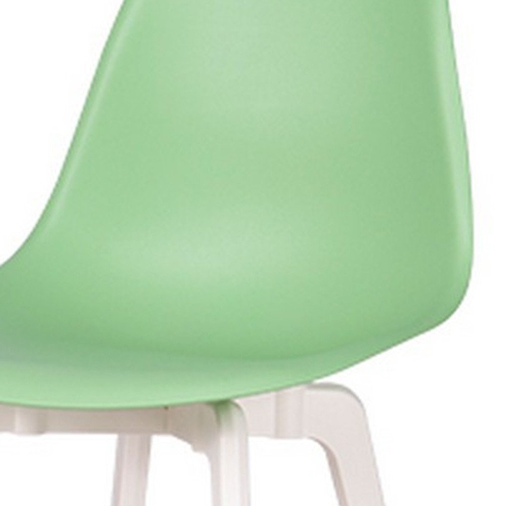 Set of Four Mint Green and White Heavy Duty Plastic Dining Side Chairs
