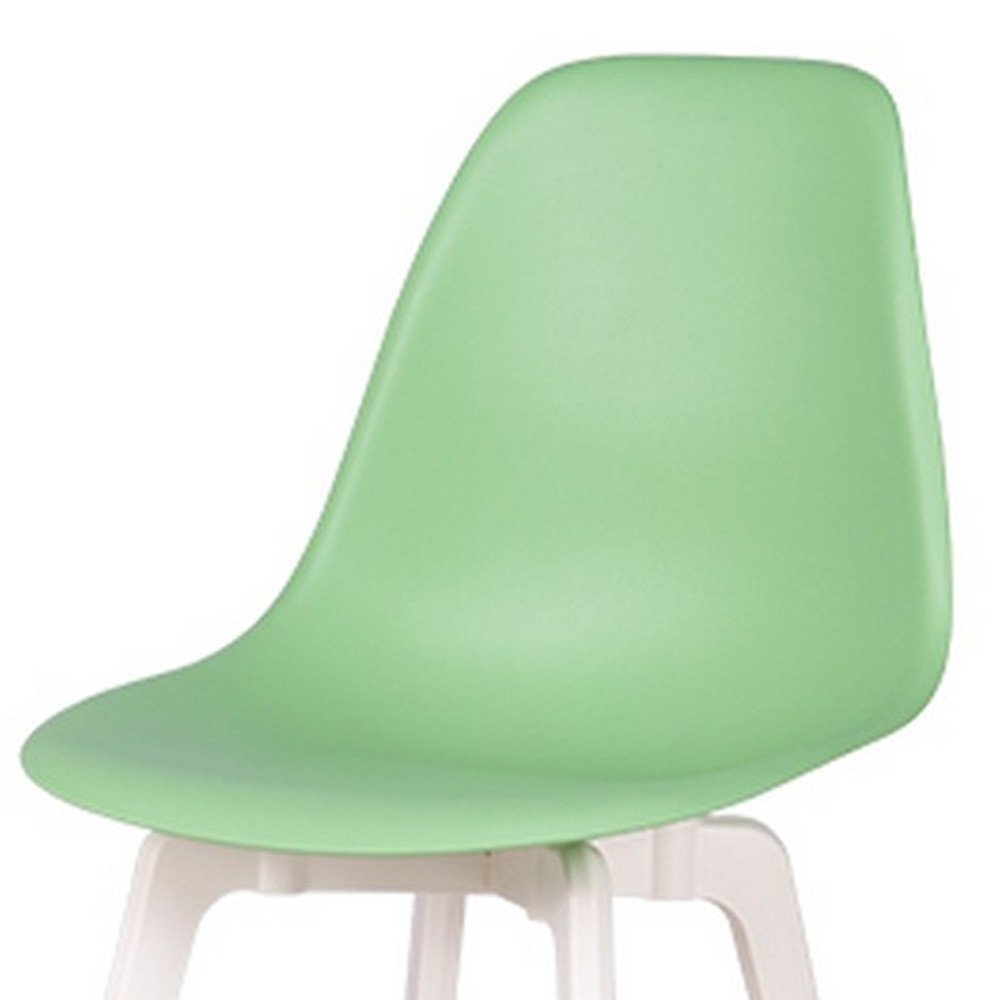 Set of Four Mint Green and White Heavy Duty Plastic Dining Side Chairs