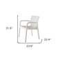 Set of Two White Faux Rattan Heavy Duty Plastic Outdoor Stacking Arm Chairs