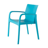 Set of Two Blue Heavy Duty Plastic Outdoor Stacking Dining Chairs